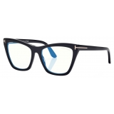 Tom Ford - Occhiali da Vista Cat Eye Blue Block con Clip Su Occhiali da Sole - Nero - Occhiali da Vista - Tom Ford Eyewear