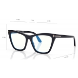 Tom Ford - Occhiali da Vista Cat Eye Blue Block con Clip Su Occhiali da Sole - Nero - Occhiali da Vista - Tom Ford Eyewear