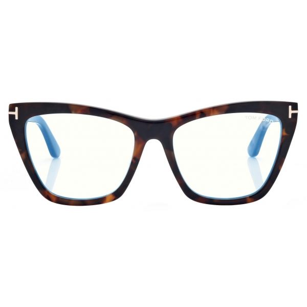 Tom Ford - Blue Block Cat Eye Opticals with Clip On Sunglasses - Dark Havana - Optical Glasses - Tom Ford Eyewear