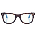 Tom Ford - Blue Block Square Opticals with Clip On Sunglasses - Dark Havana - Optical Glasses - Tom Ford Eyewear