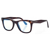 Tom Ford - Blue Block Square Opticals with Clip On Sunglasses - Dark Havana - Optical Glasses - Tom Ford Eyewear