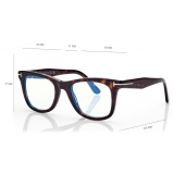 Tom Ford - Blue Block Square Opticals with Clip On Sunglasses - Dark Havana - Optical Glasses - Tom Ford Eyewear