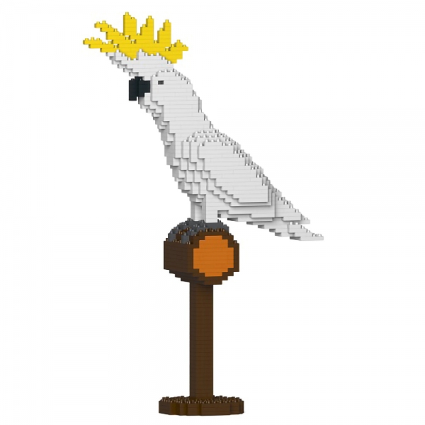Jekca - Cacatua Ciuffogiallo - Pappagallo - Uccello - 01S - Lego - Scultura - Costruzione - 4D - Animali di Mattoncini - Toys