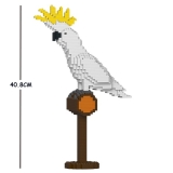 Jekca - Cacatua Ciuffogiallo - Pappagallo - Uccello - 01S - Lego - Scultura - Costruzione - 4D - Animali di Mattoncini - Toys