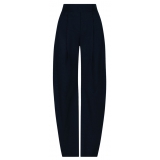 The Attico - Navy Blue Pleated Trousers - The Attico Exclusive Luxury Collection