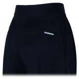 The Attico - Navy Blue Pleated Trousers - The Attico Exclusive Luxury Collection