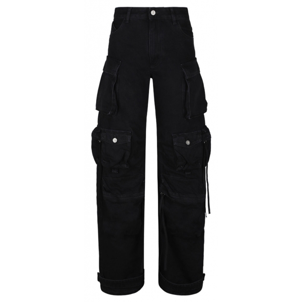 The Attico - Jeans Cargo Neri Fern - The Attico Exclusive Luxury Collection