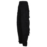 The Attico - Jeans Cargo Neri Fern - The Attico Exclusive Luxury Collection
