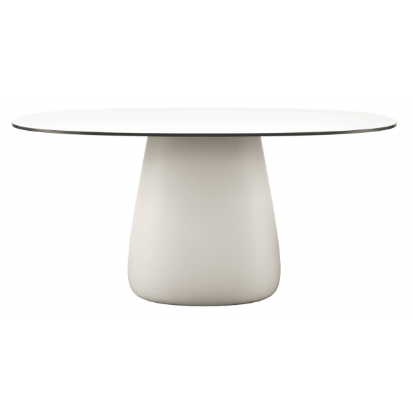 Qeeboo - Cobble Table Top 160 cm HPL - Warm White Black Stratified - Tavolo Qeeboo by Elisa Giovannoni - Arredo - Casa