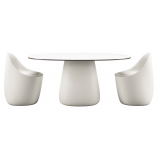 Qeeboo - Cobble Table Top 160 cm HPL - Warm White Black Stratified - Tavolo Qeeboo by Elisa Giovannoni - Arredo - Casa