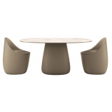 Qeeboo - Cobble Table Top 160 cm Stoneware - Ivory - Qeeboo Table by Elisa Giovannoni - Furnishing - Home