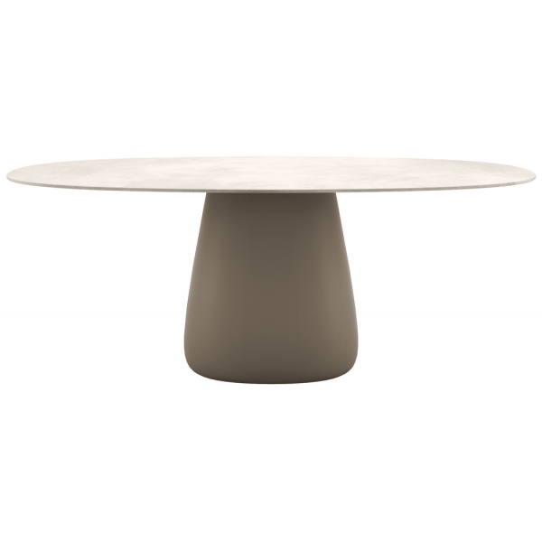 Qeeboo - Cobble Table Top 190 cm Gress Stoneware - Ivory - Qeeboo Table by Elisa Giovannoni - Furnishing - Home