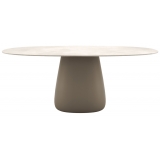 Qeeboo - Cobble Table Top 190 cm Gress Stoneware - Ivory - Qeeboo Table by Elisa Giovannoni - Furnishing - Home