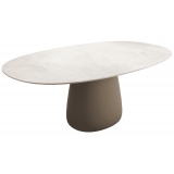 Qeeboo - Cobble Table Top 190 cm Gress Stoneware - Ivory - Qeeboo Table by Elisa Giovannoni - Furnishing - Home