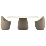 Qeeboo - Cobble Table Top 190 cm Gress Stoneware - Ivory - Qeeboo Table by Elisa Giovannoni - Furnishing - Home