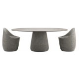Qeeboo - Cobble Table Top 190 cm Gress Stoneware - Grey Mix - Qeeboo Table by Elisa Giovannoni - Furnishing - Home