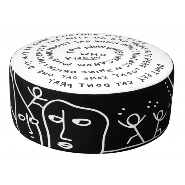 Qeeboo - Dawn Pouf L - Ottomano Qeeboo by Shantell Martin - Arredo - Casa