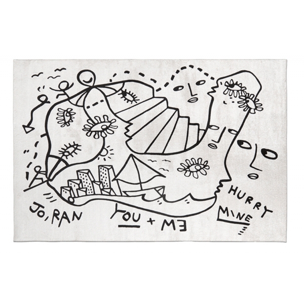 Qeeboo - Dream Dimension Carpet Rectangular Small - Tappeto Qeeboo by Shantell Martin - Arredo - Casa