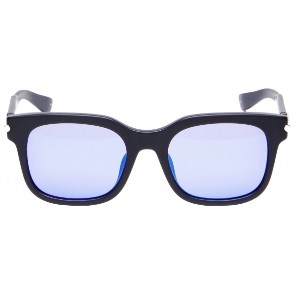 Alexander McQueen - Occhiali da Sole Rettangolari City con Barretta A T - Nero Blu - Alexander McQueen Eyewear