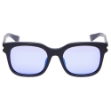 Alexander McQueen - Occhiali da Sole Rettangolari City con Barretta A T - Nero Blu - Alexander McQueen Eyewear