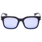Alexander McQueen - Occhiali da Sole Rettangolari City con Barretta A T - Nero Blu - Alexander McQueen Eyewear