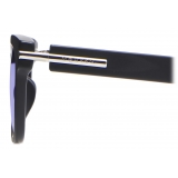 Alexander McQueen - Occhiali da Sole Rettangolari City con Barretta A T - Nero Blu - Alexander McQueen Eyewear