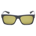 Alexander McQueen - Men’s City T-Bar Rectangular Sunglasses - Grey Yellow - Alexander McQueen Eyewear