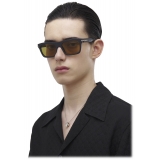 Alexander McQueen - Men’s City T-Bar Rectangular Sunglasses - Grey Yellow - Alexander McQueen Eyewear