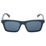 Alexander McQueen - Men’s McQueen Logo Rectangular Sunglasses - Blue - Alexander McQueen Eyewear