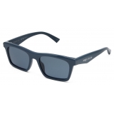 Alexander McQueen - Men’s McQueen Logo Rectangular Sunglasses - Blue - Alexander McQueen Eyewear