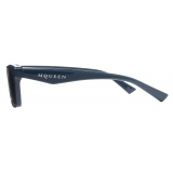 Alexander McQueen - Men’s McQueen Logo Rectangular Sunglasses - Blue - Alexander McQueen Eyewear