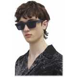 Alexander McQueen - Men’s McQueen Logo Rectangular Sunglasses - Blue - Alexander McQueen Eyewear