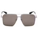 Alexander McQueen - Men's Metal T-Bar Navigator Sunglasses - Silver Brown - Alexander McQueen Eyewear