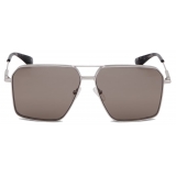 Alexander McQueen - Men's Metal T-Bar Navigator Sunglasses - Silver Brown - Alexander McQueen Eyewear