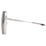 Alexander McQueen - Men's Metal T-Bar Navigator Sunglasses - Silver Brown - Alexander McQueen Eyewear