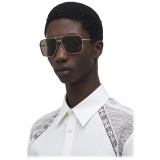 Alexander McQueen - Men's Metal T-Bar Navigator Sunglasses - Silver Brown - Alexander McQueen Eyewear