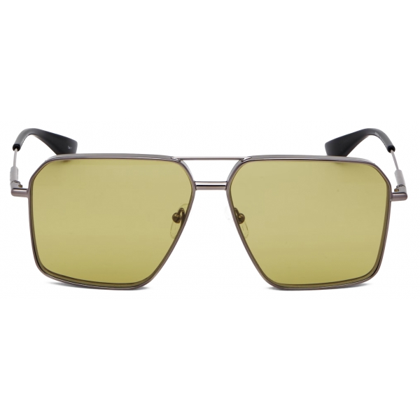 Alexander McQueen - Men's Metal T-Bar Navigator Sunglasses - Yellow - Alexander McQueen Eyewear