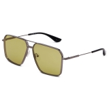 Alexander McQueen - Men's Metal T-Bar Navigator Sunglasses - Yellow - Alexander McQueen Eyewear