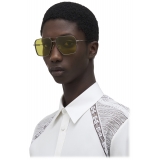 Alexander McQueen - Men's Metal T-Bar Navigator Sunglasses - Yellow - Alexander McQueen Eyewear