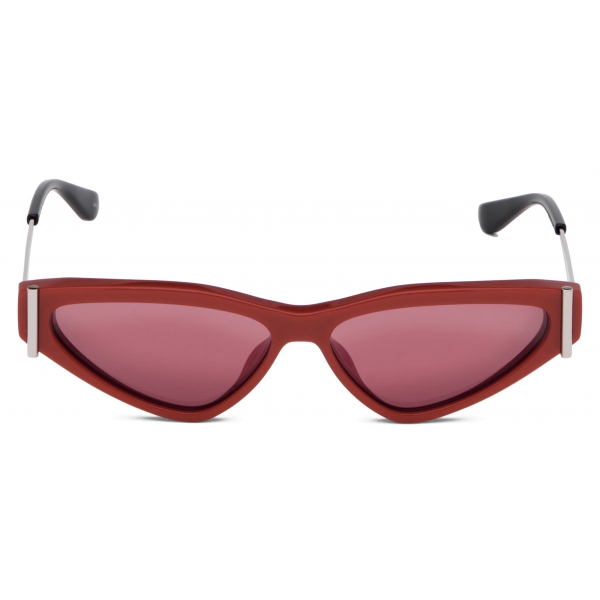 Alexander McQueen - Women's Side T-Bar Sunglasses - Red Silver - Alexander McQueen Eyewear