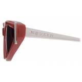 Alexander McQueen - Women's Side T-Bar Sunglasses - Red Silver - Alexander McQueen Eyewear