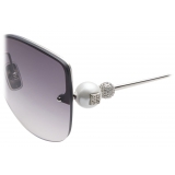 Givenchy - 4G Pearl Sunglasses in Metal with Crystals - Black Silver - Sunglasses - Givenchy Eyewear