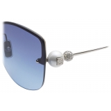 Givenchy - 4G Pearl Sunglasses in Metal with Crystals - Blue Silver - Sunglasses - Givenchy Eyewear
