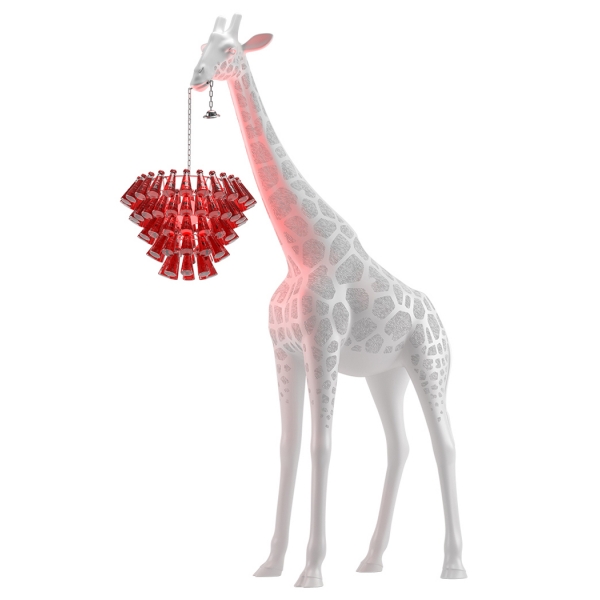 Qeeboo - Giraffe in Love M White Campari - White - Qeeboo Chandelier by Marcantonio - Lighting - Home