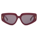 Loewe - Small Butterfly Screen Sunglasses - Burgundy - Loewe Eyewear