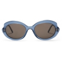Loewe - Mini Oval Slim Sunglasses - Milky Blue - Loewe Eyewear