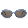 Loewe - Mini Oval Slim Sunglasses - Milky Blue - Loewe Eyewear