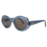 Loewe - Mini Oval Slim Sunglasses - Milky Blue - Loewe Eyewear