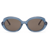 Loewe - Mini Oval Slim Sunglasses - Milky Blue - Loewe Eyewear