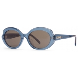 Loewe - Mini Oval Slim Sunglasses - Milky Blue - Loewe Eyewear